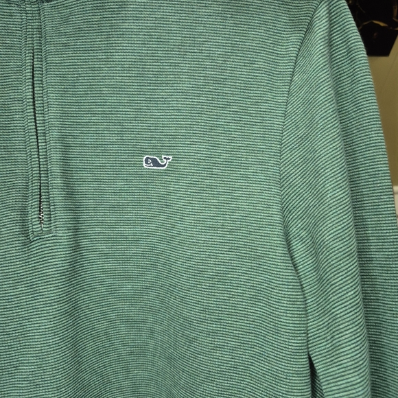 Vineyard Vines Men's Green Quarter-Zip Sweater 1002/1450 - Picture 2 of 4